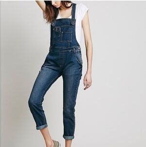 Free People Washed Denim Overalls Size 31